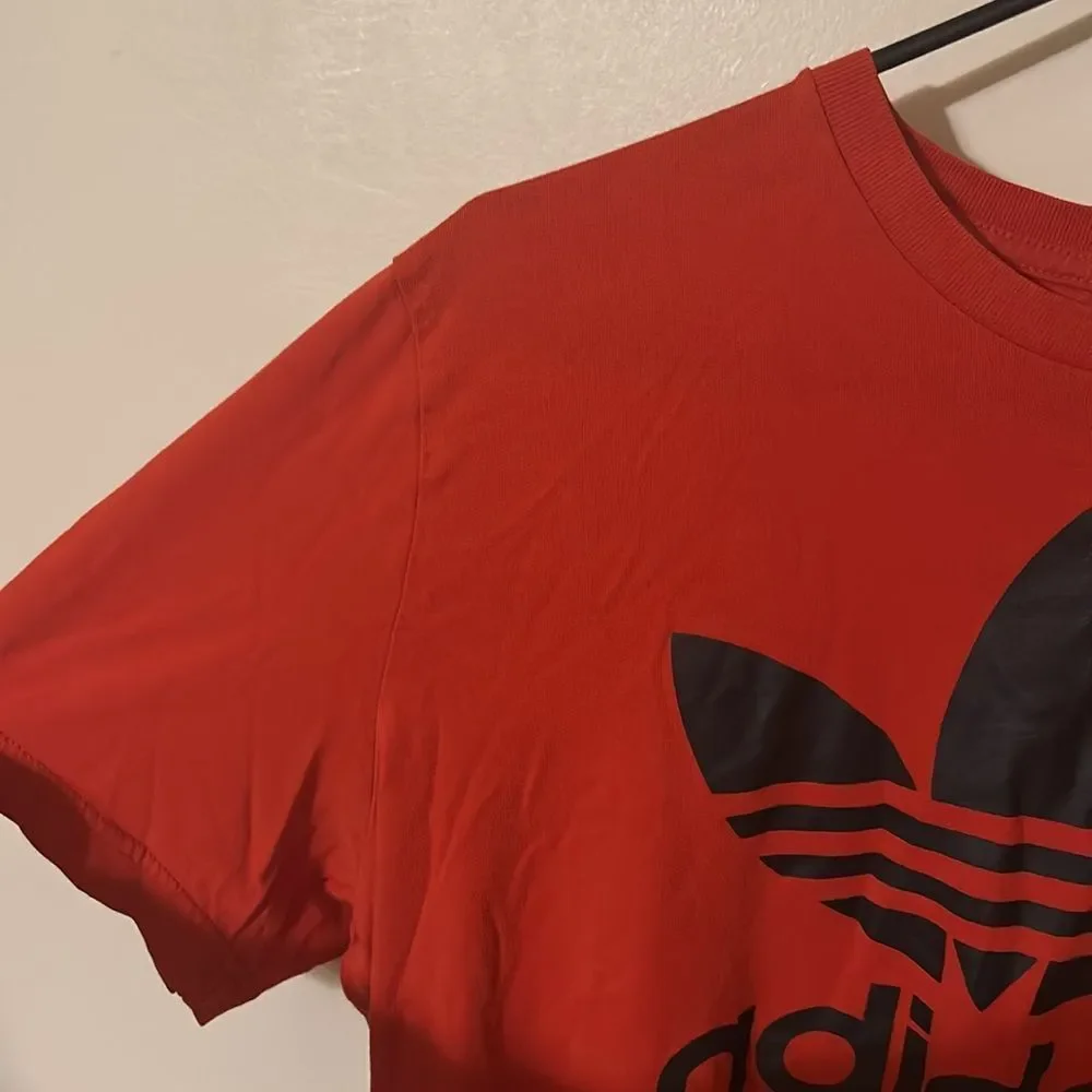 Adidas Originals Men's Basic T Shirt Trefoil BranRed Black Cotton large